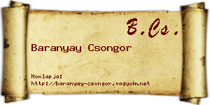 Baranyay Csongor névjegykártya